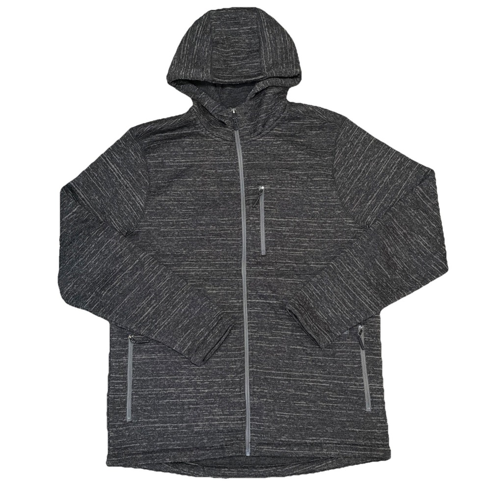 Roark Full Zip Hoodie Mens Large Charcoal Grey Excellent Space Dye RF196